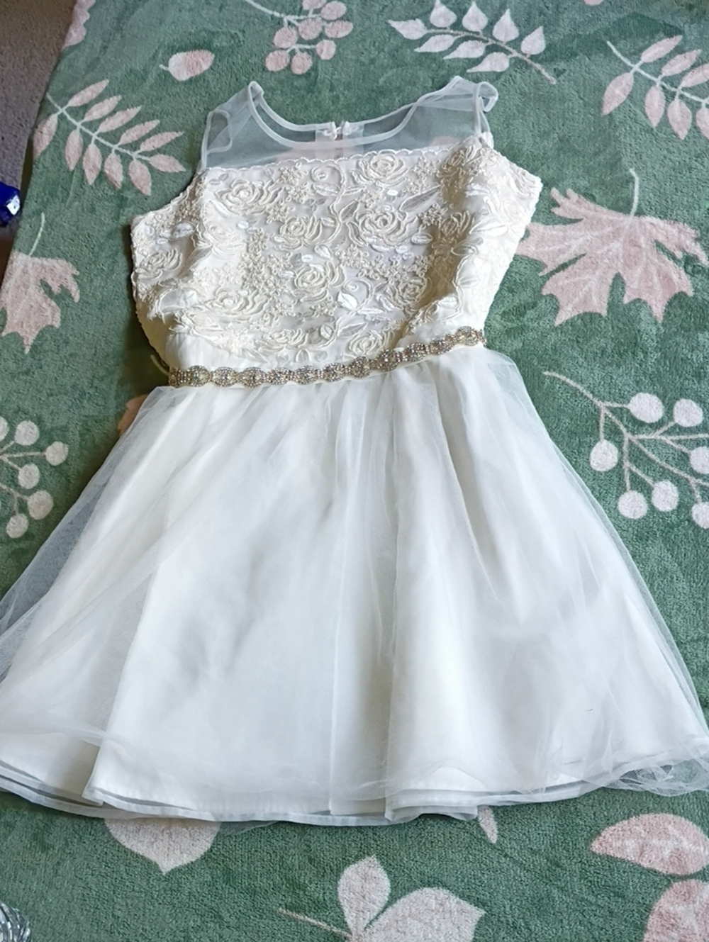 NWT American Girl Ivory Floral Lace & Tulle Party Dress
